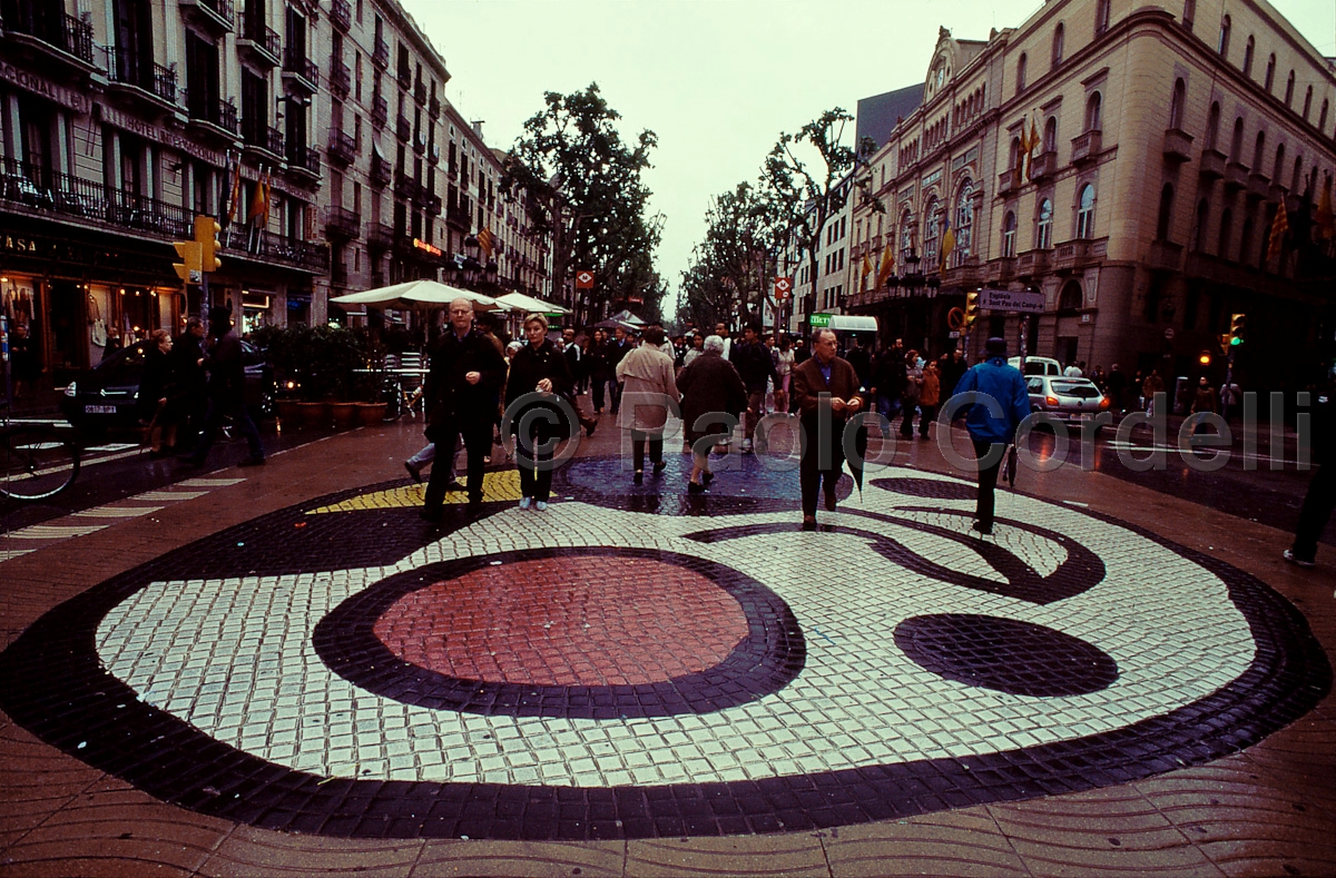 Joan Mir's Mosaic, La Rambla, Barcelona, Spain
 (cod:Barcelona 04)